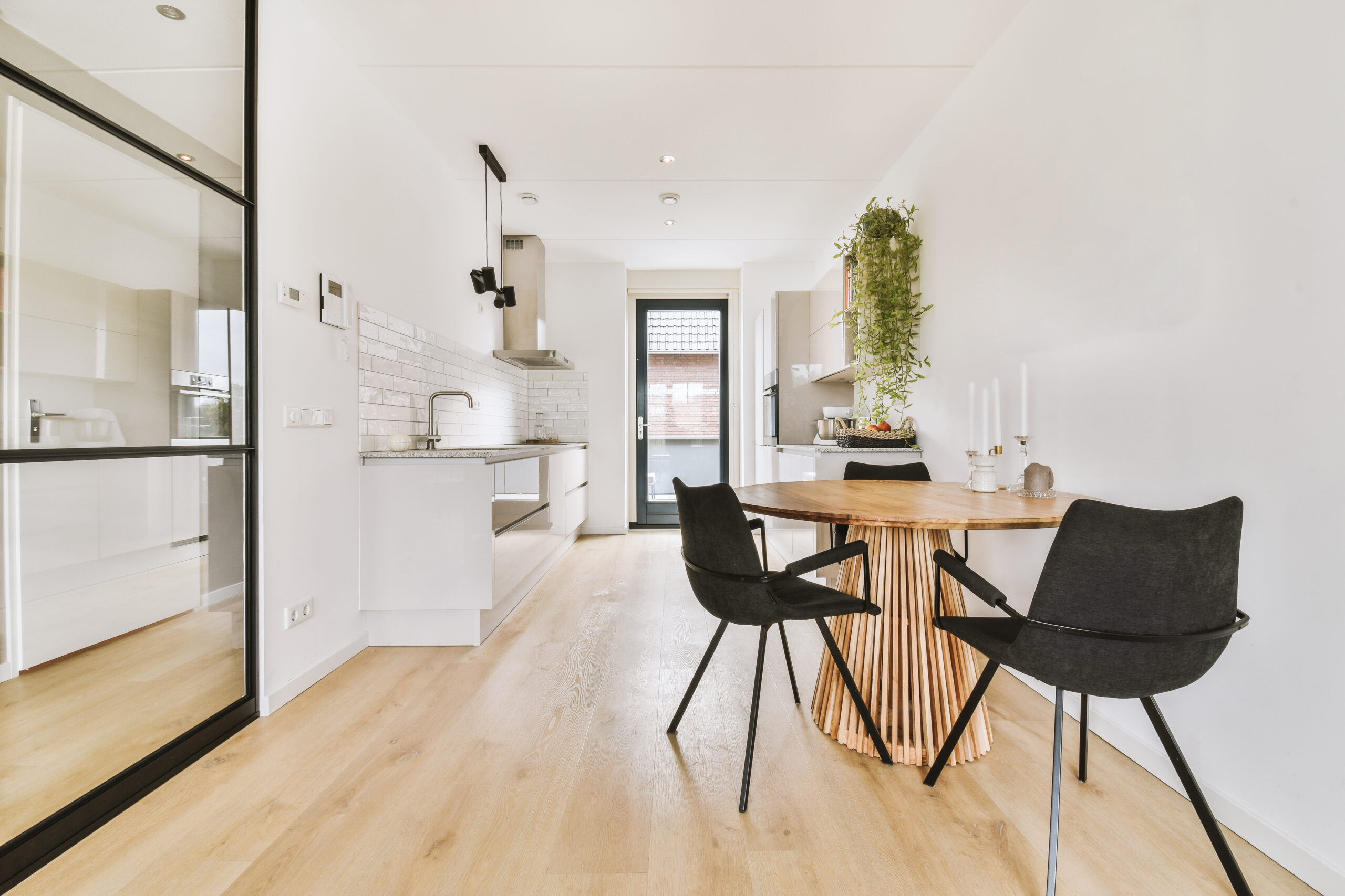 Studio Apartment Interior With Wooden Furniture